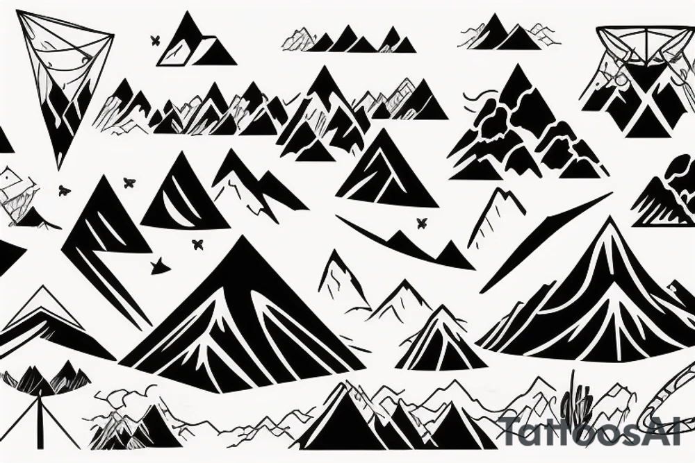 tent river mountains tattoo idea