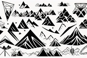 tent river mountains tattoo idea