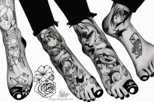Anime girl feet tattoo idea
