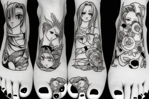 Anime girl feet tattoo idea