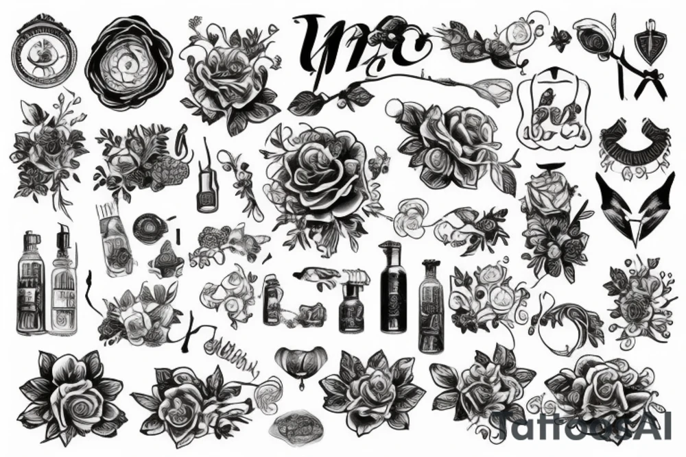 много черепов в одном эскизе tattoo idea