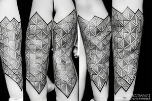 Clear shapes, sharp angles, rhombuses, squares, tesseracts, geometric illusions, tattoo idea