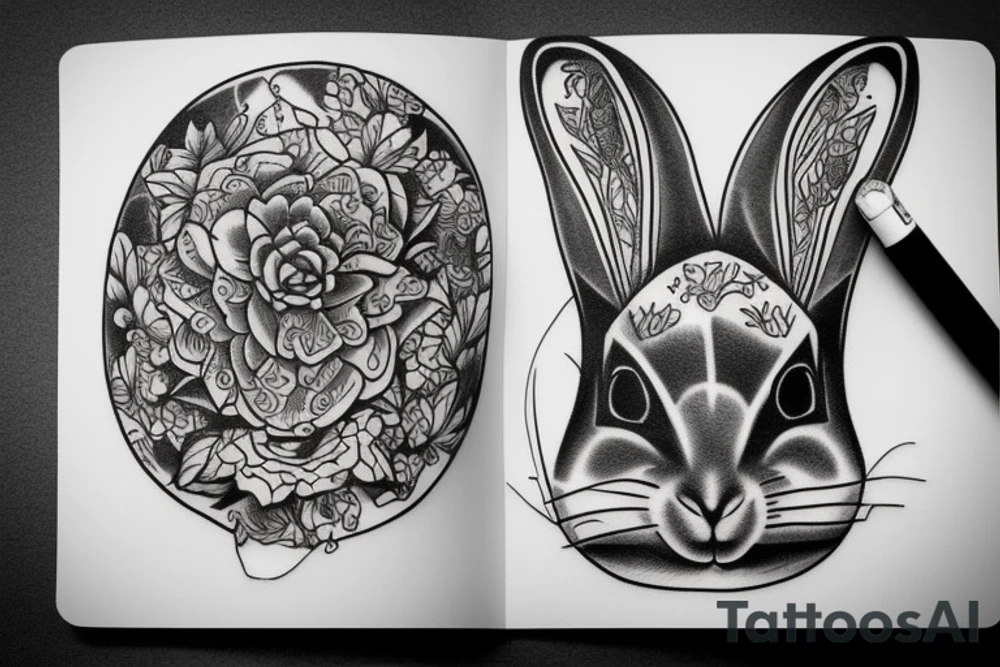 black rabbit tattoo idea