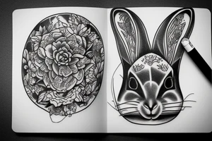 black rabbit tattoo idea