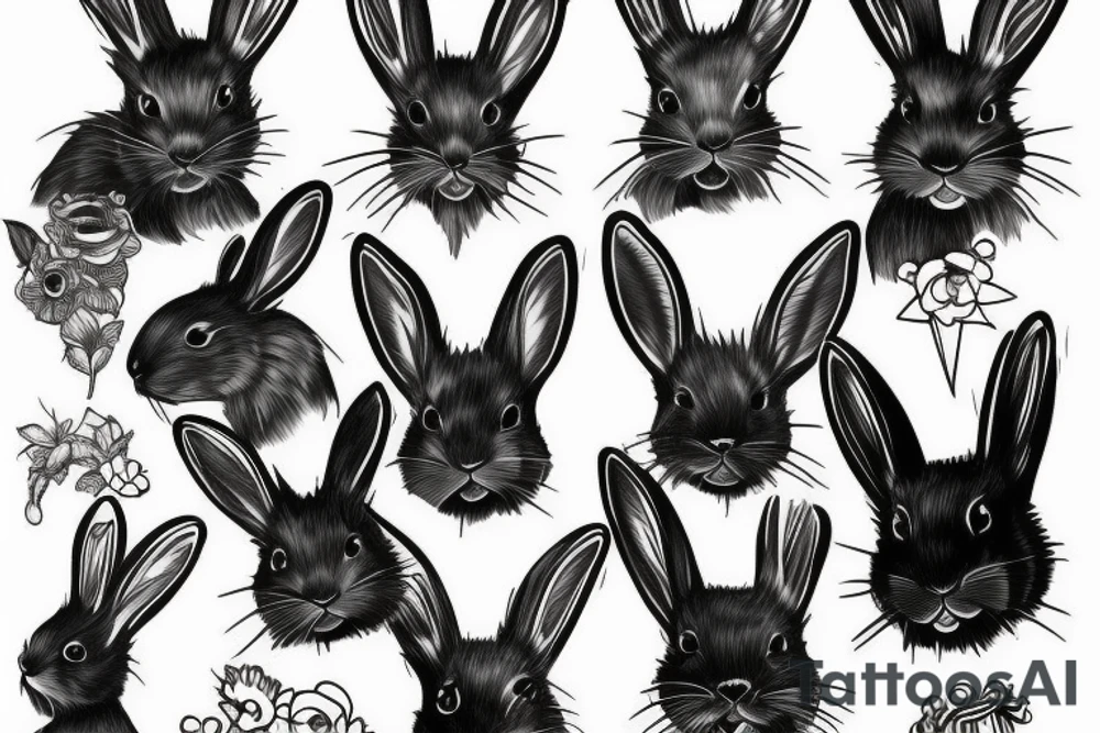 black rabbit tattoo idea
