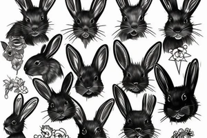 black rabbit tattoo idea