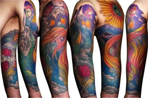 Phoenix sleeve tattoo idea