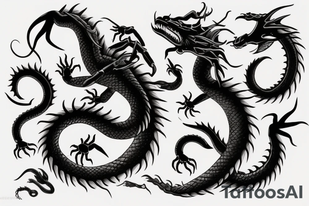 Dragon and scorpion tattoo idea