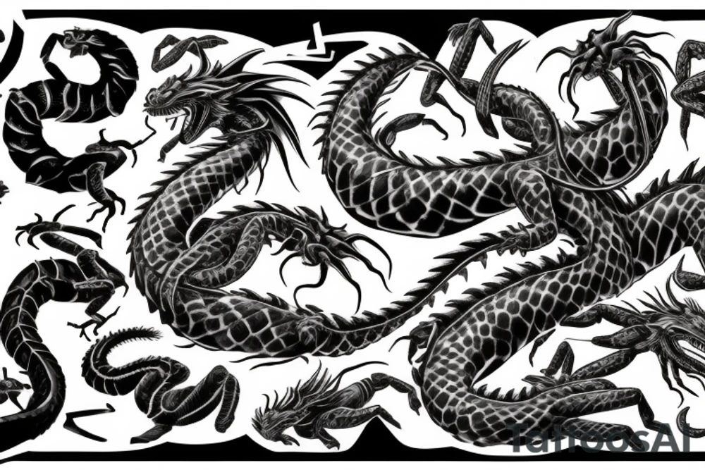 Dragon and scorpion tattoo idea