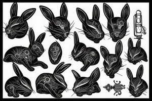 black rabbit tattoo idea