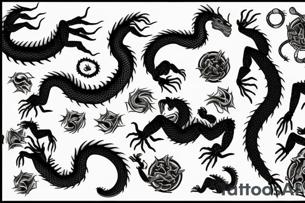 Dragon and scorpion tattoo idea