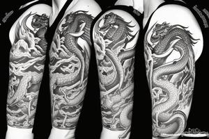 Dragon and scorpion tattoo idea