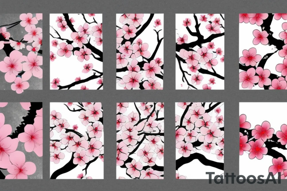 Sakura branch and a katana tattoo idea