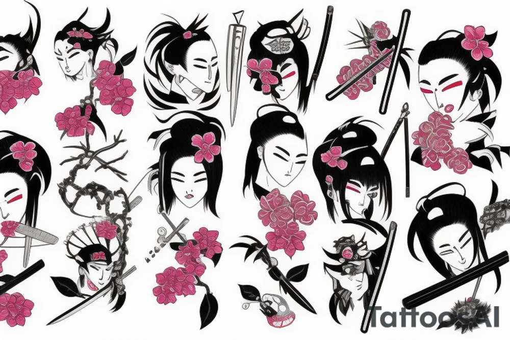 Katana and sakura tattoo idea