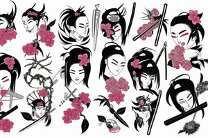 Katana and sakura tattoo idea