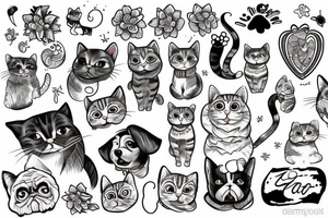 cat making tattoo to a dog tattoo idea