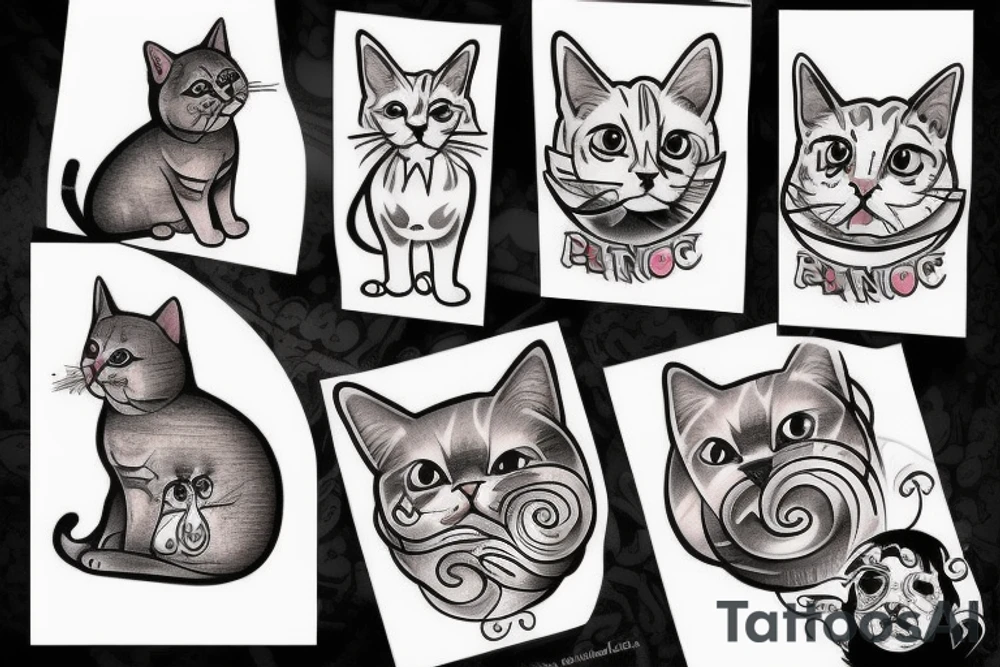 cat making tattoo to a dog tattoo idea