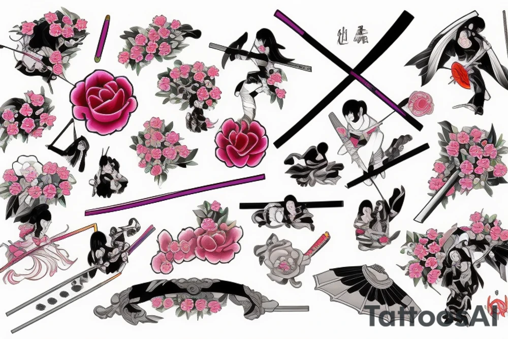 Katana and sakura tattoo idea