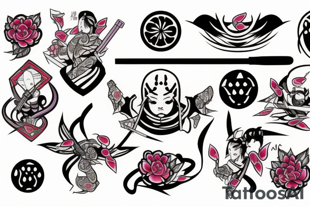 Katana and sakura tattoo idea