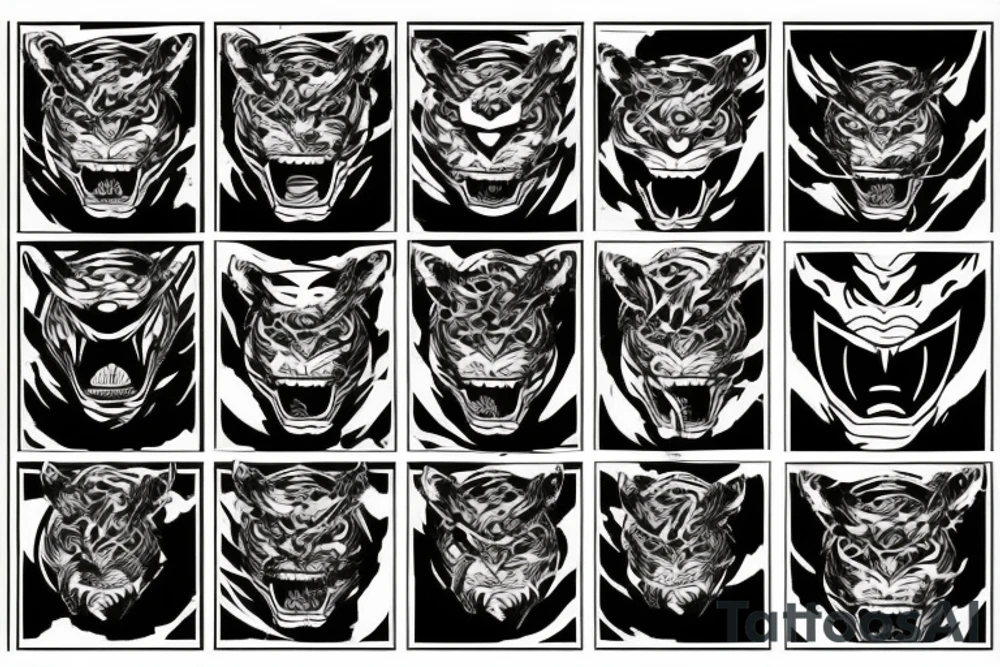 demonic tiger mask tattoo idea