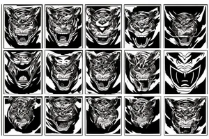 demonic tiger mask tattoo idea