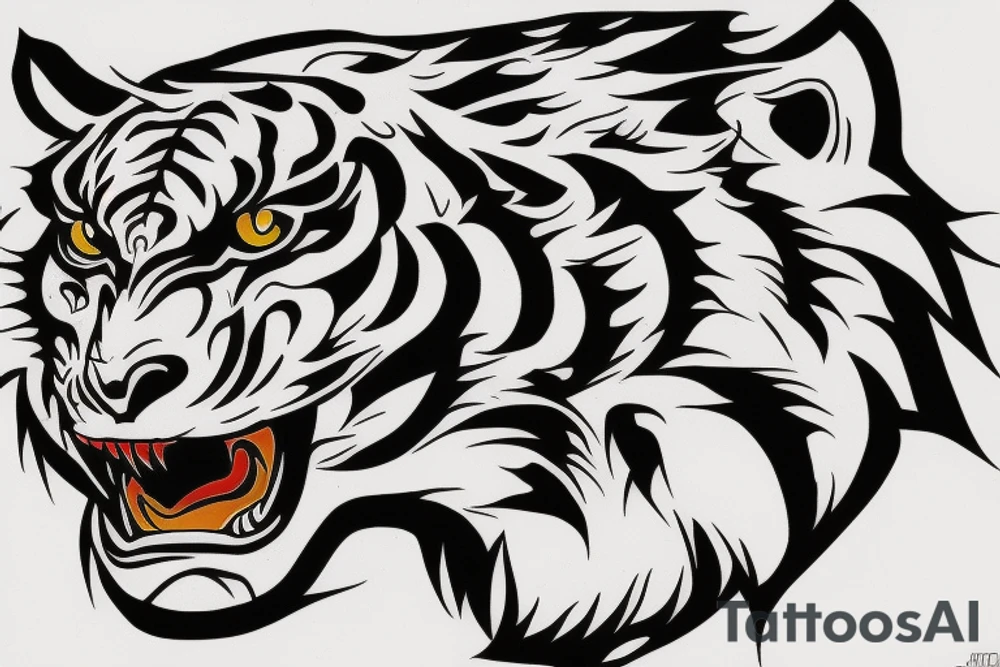 demonic tiger mask tattoo idea