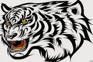 demonic tiger mask tattoo idea