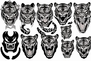 demonic tiger mask tattoo idea