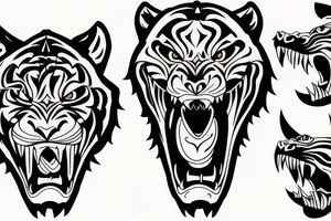 demonic tiger mask tattoo idea