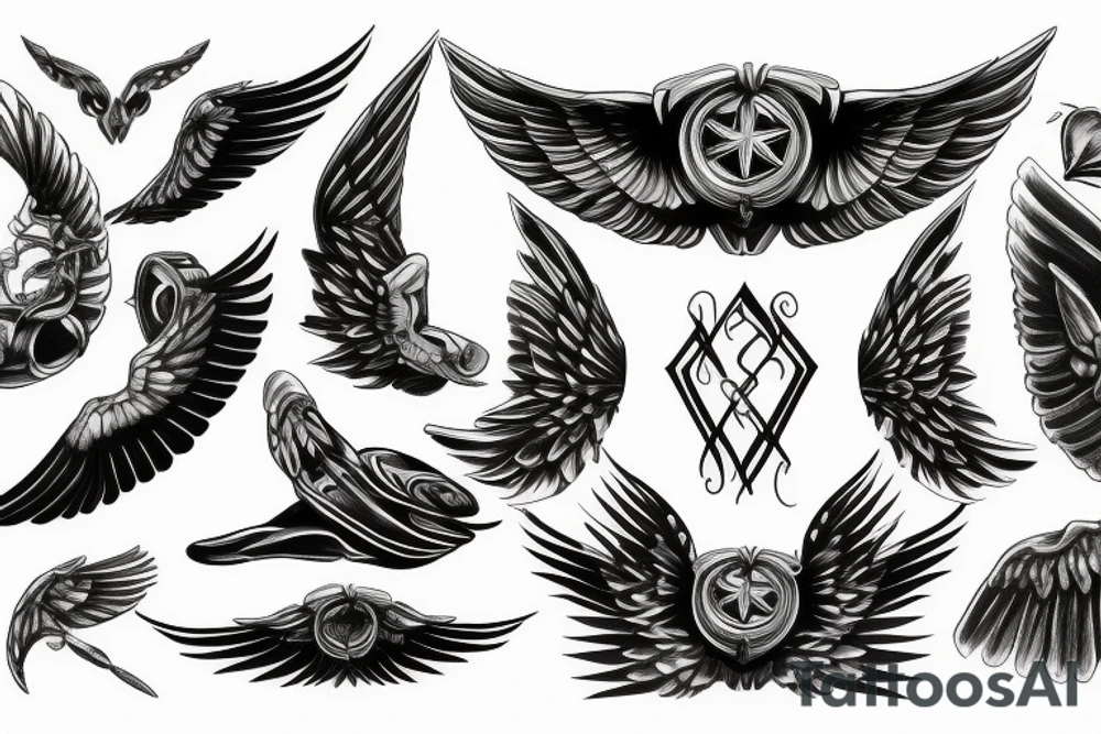 a car with wings tattoo idea