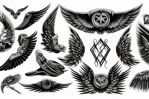 a car with wings tattoo idea