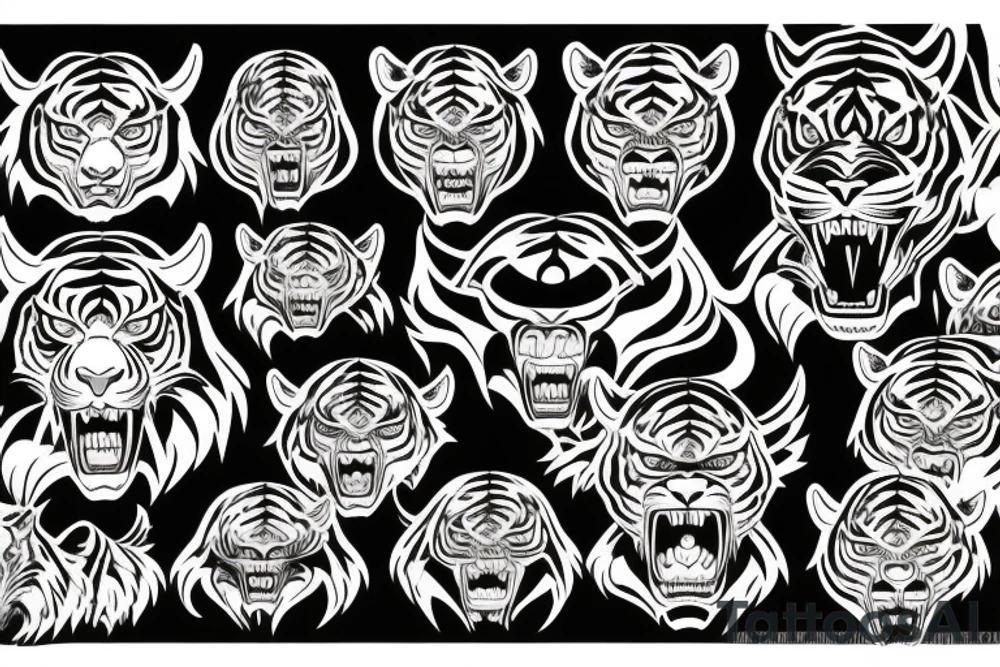 demonic tiger mask tattoo idea