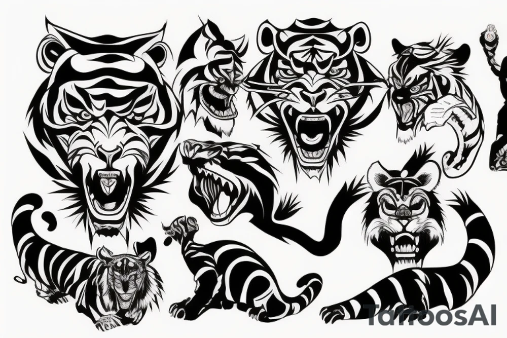 demonic tiger mask tattoo idea
