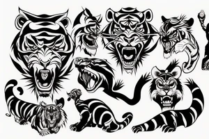 demonic tiger mask tattoo idea