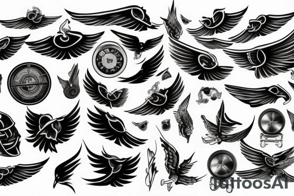 a car with wings tattoo idea