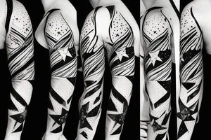 stars, constellations, lines, on the entire sleeve from the neck to the brush tattoo idea
