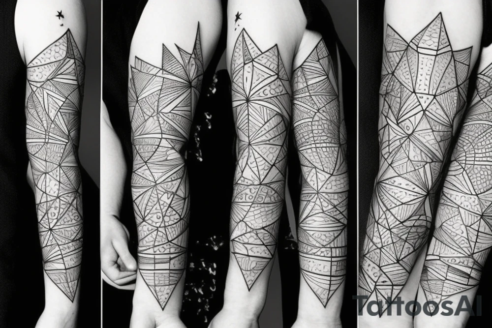 stars, constellations, lines, From the neck to the wrist around the arm, Sleeve tattoo idea