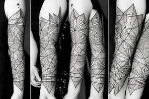 stars, constellations, lines, From the neck to the wrist around the arm, Sleeve tattoo idea