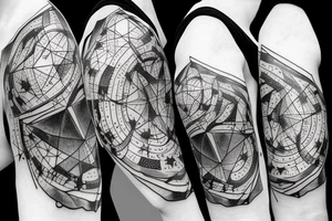 stars, constellations, lines, From the neck to the wrist around the arm, Sleeve tattoo idea