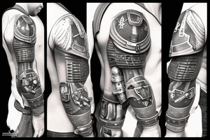 grey knight spacemarine with plasmagun tattoo idea