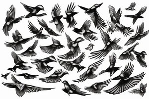 Flying birds tattoo idea