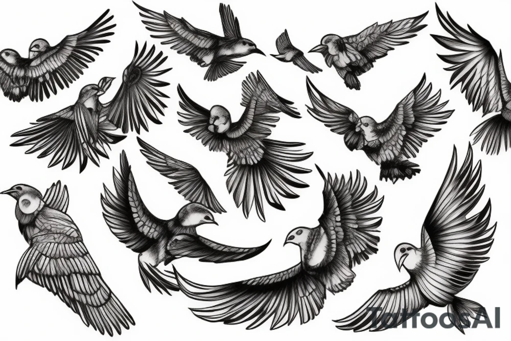 Flying birds tattoo idea