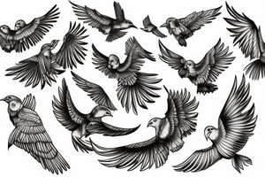 Flying birds tattoo idea