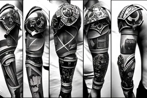 grey knight spacemarine with plasmagun tattoo idea
