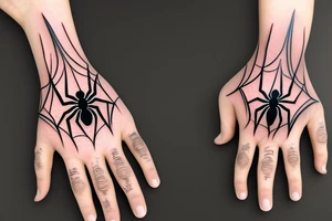 Spider wrapped around the hand tattoo idea
