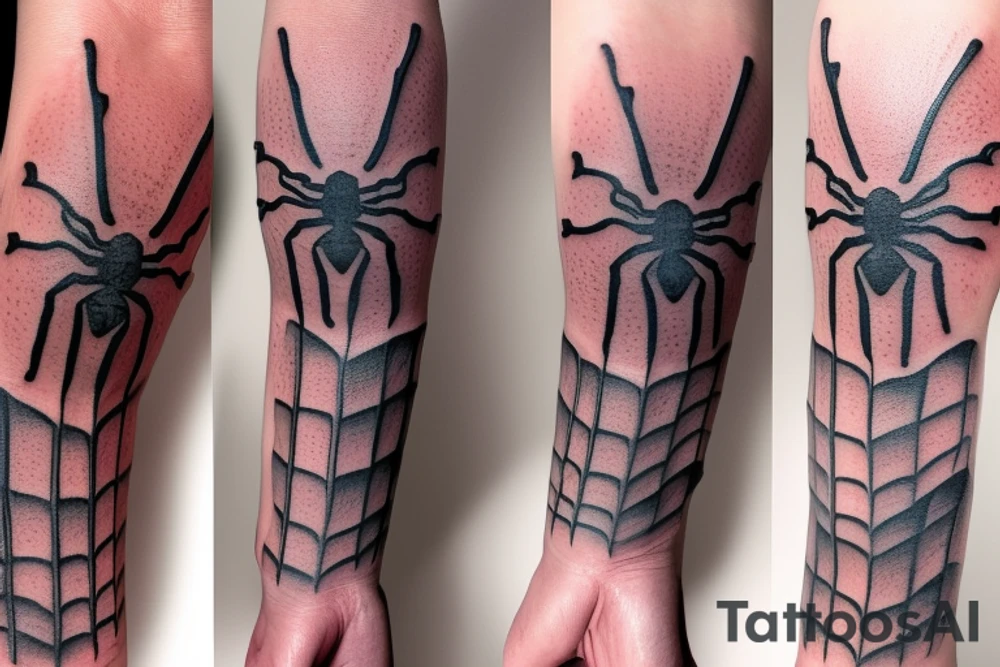 Spider wrapped around the hand tattoo idea