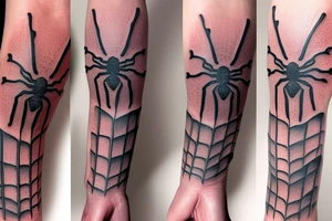 Spider wrapped around the hand tattoo idea