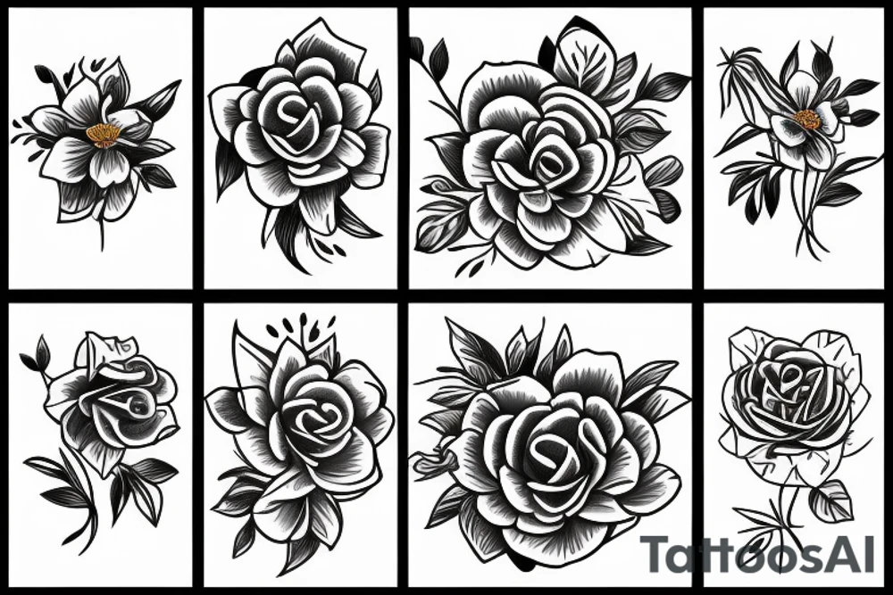 happy flower tattoo idea