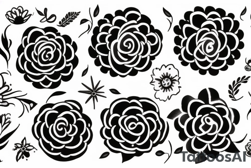 happy flower tattoo idea