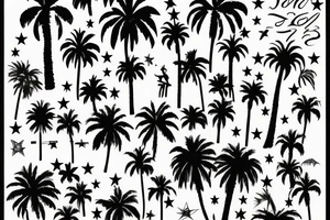 23 roman number, 
Writing Details Matter, writing La Familia, stars, palms
 Trees tattoo idea
